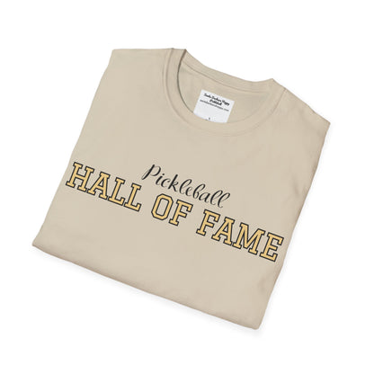 Pickleball Hall of Fame - Unisex Softstyle T-Shirt (customize with Hall of Fame name, or leave blank )