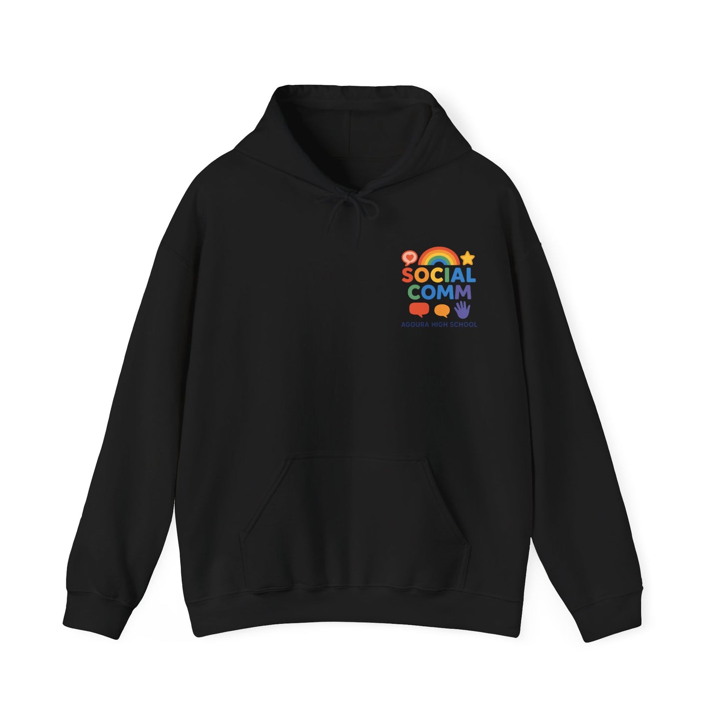 SOCIAL COMM Unisex Hoodies 50/50 blend Gilden 2 sided print