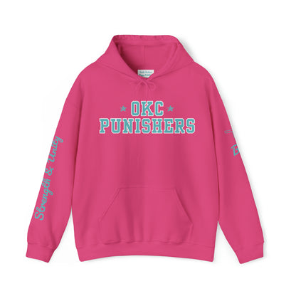 OKC Punishers Hoodie w/ Stars Turquoise Letters - add name sleeve or back