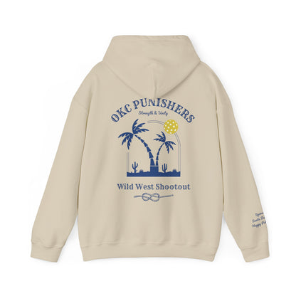 OKC Punishers Wildwest Shootout Hoodie-  White, Creme, Light Grey -Can customize sleeve