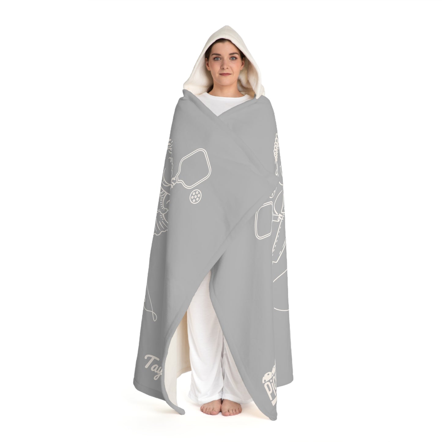 Picklemania Hooded Sherpa Fleece Blanket - customize name
