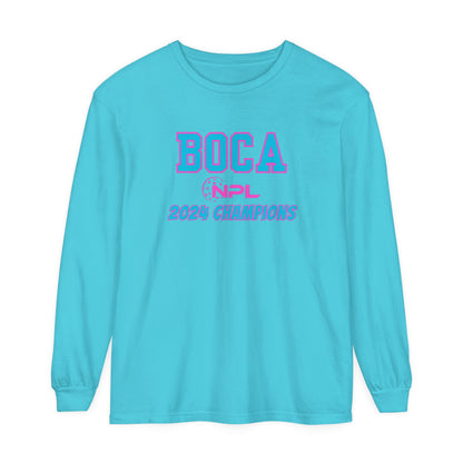 BOCA NPL ‘24 Champions - Unisex Garment-dyed Long Sleeve T- Players names back