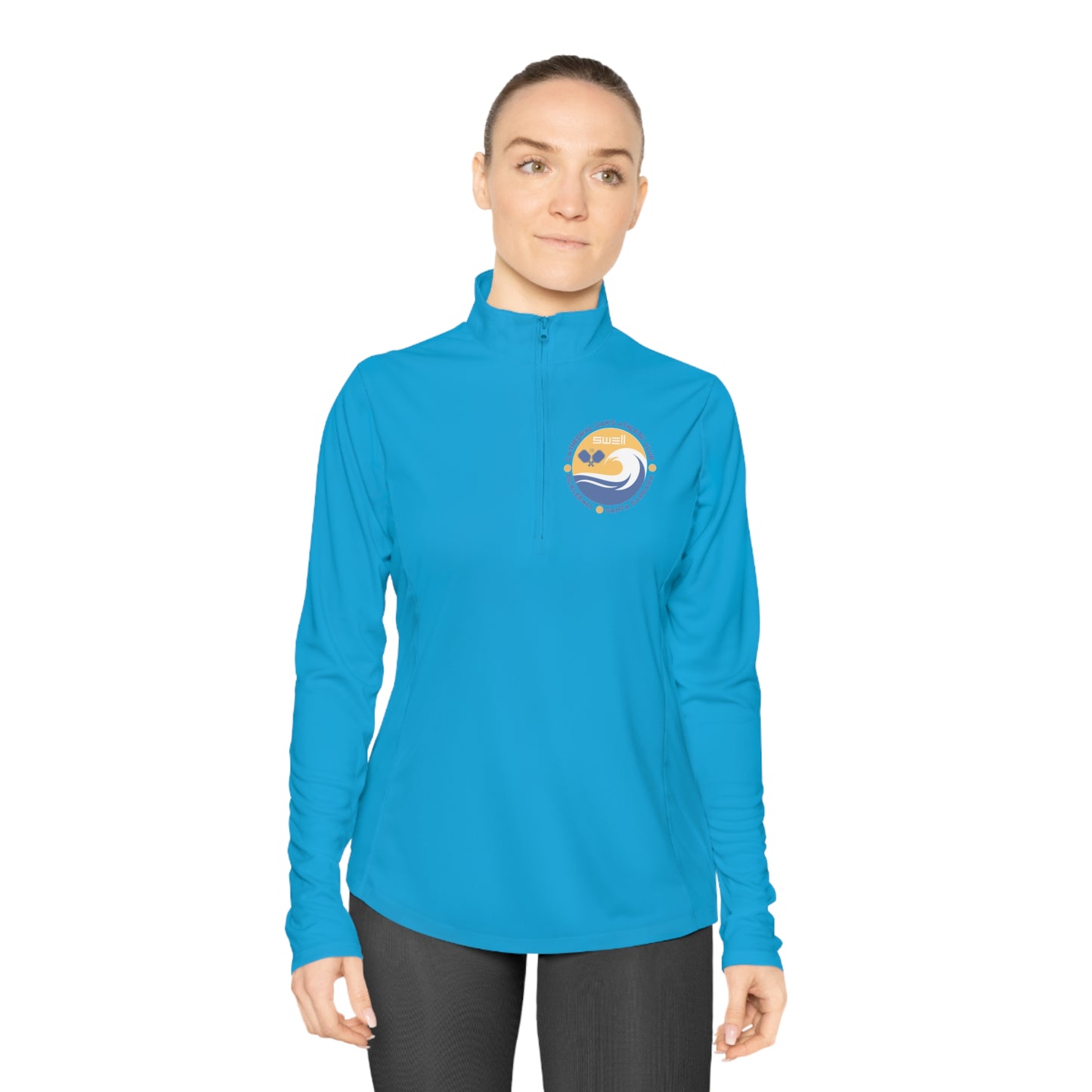 Cathedral Oaks SWELL Pickleball - Ladies Moisture Wicking - Quarter-Zip Pullover (can add name back free)