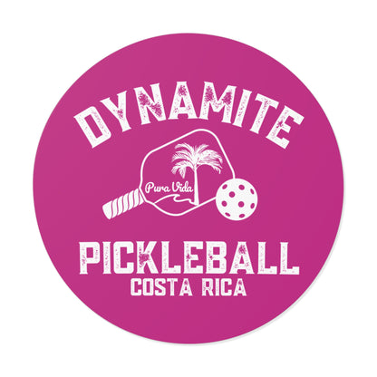 Pura Vida Dynamite Pickleball Round Vinyl Stickers
