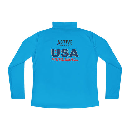 Team USA Ladies Quarter-Zip SPF 40 Moisture Wicking - 2 sided logo