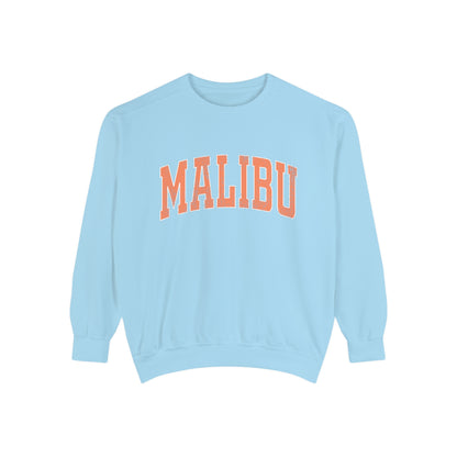 Malibu Crew Sweatshirt - Distressed Orange Logo - Comfort Colors