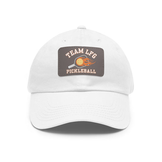Casual baseball hat with leather patch