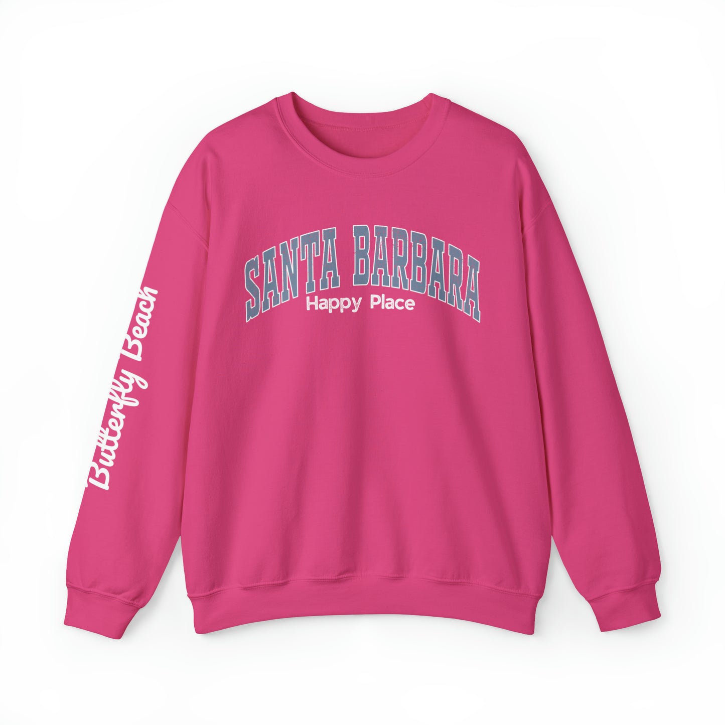 Santa Barbara Happy Place - Crewneck Sweatshirt (customize beach name in notes)