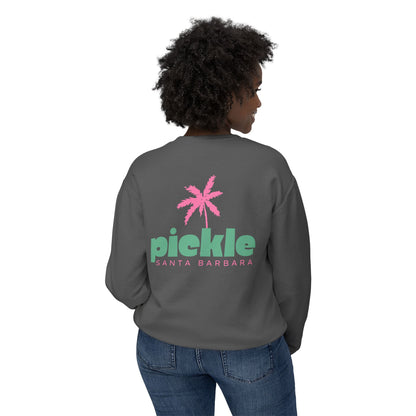 PICKLE Palm Tree (Pink Green)- Santa Barbara (or your city) Lightweight Crew - Garment Dyed