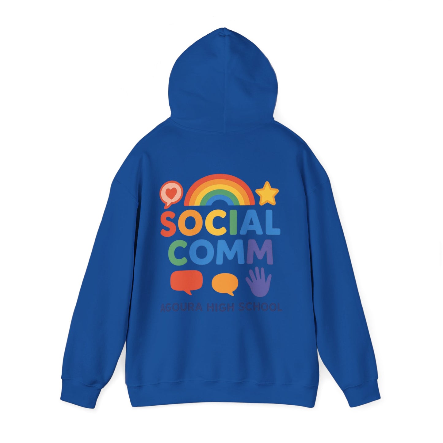 SOCIAL COMM Unisex Hoodies 50/50 blend Gilden 2 sided print