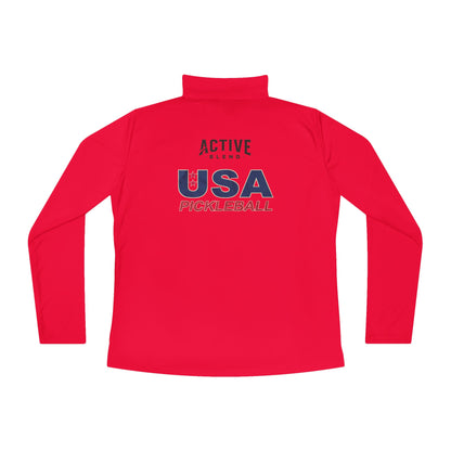 Team USA Ladies Quarter-Zip SPF 40 Moisture Wicking - 2 sided logo