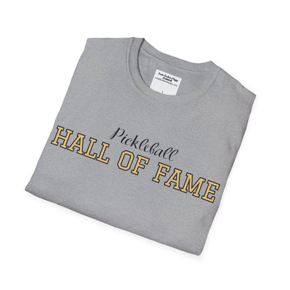 Pickleball Hall of Fame - Unisex Softstyle T-Shirt (customize with Hall of Fame name, or leave blank )