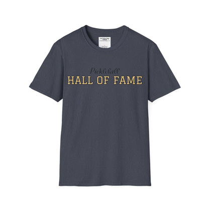Pickleball Hall of Fame - Unisex Softstyle T-Shirt (customize with Hall of Fame name, or leave blank )