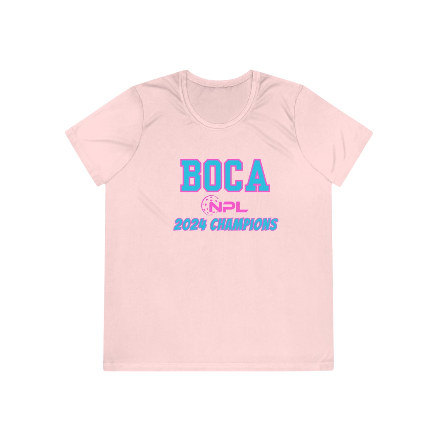 BOCA NPL ‘24 Champions - SPF 40 Ladies Performance T- player’s names on back