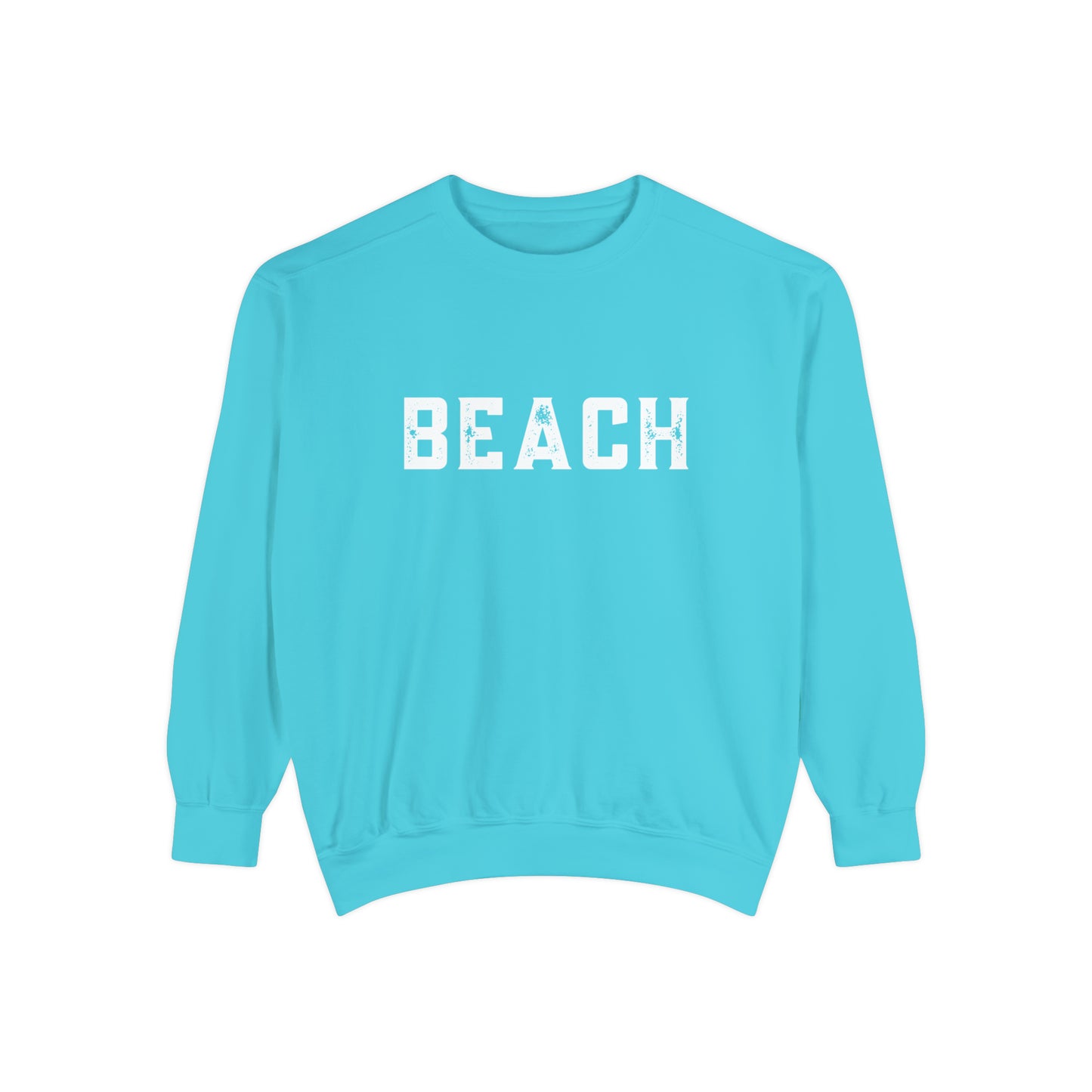 BEACH Distressed Crew - Comfort Colors