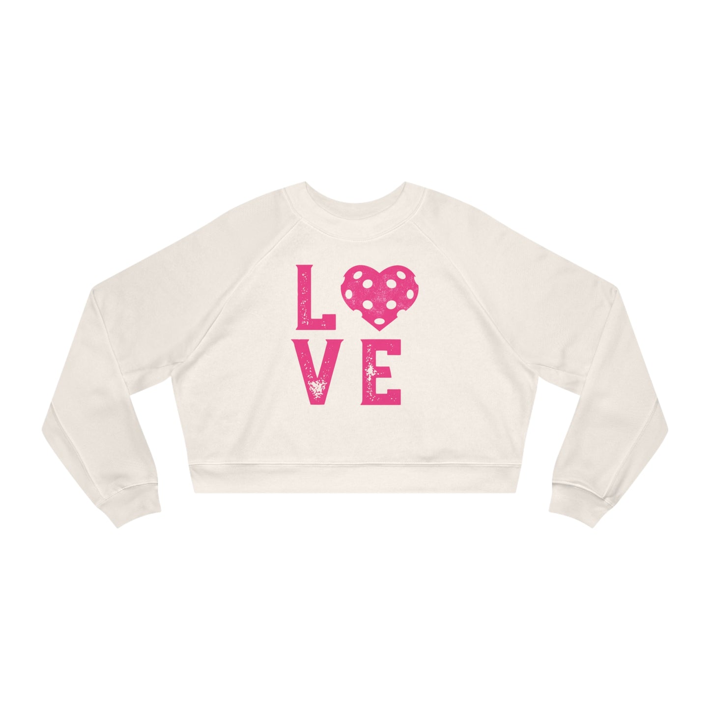 Picklemania Pickleball LOVE Crop Crew. White or Black - logo on back