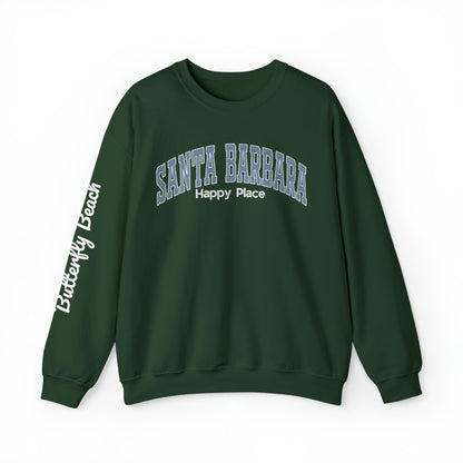 Santa Barbara Happy Place - Crewneck Sweatshirt (customize beach name in notes)