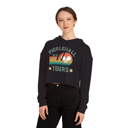 Pickleball Tours NEW Cropped - Women’s Cropped Hooded Sweatshirt