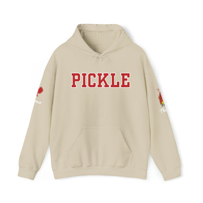 The Pickleball Farm - PICKLE collegiate style. Customize sleeve.