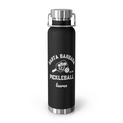 Santa Barbara Pickleball Special Holiday Edition -Copper Vacuum Insulated Bottle, 22oz - customizable