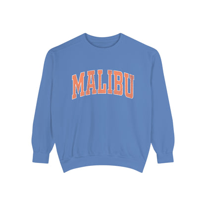 Malibu Crew Sweatshirt - Distressed Orange Logo - Comfort Colors