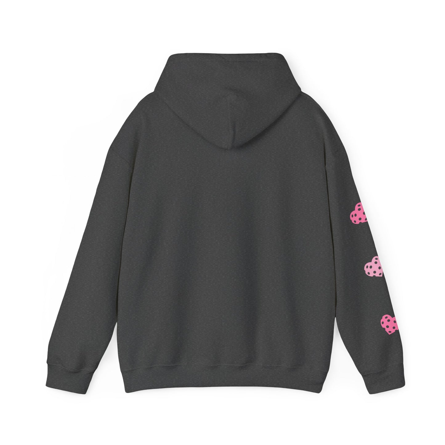 Del Webb  Pickleball LOVE Hoodie - 3 pickleball hearts sleeve - can customize sleeves & back - add in notes