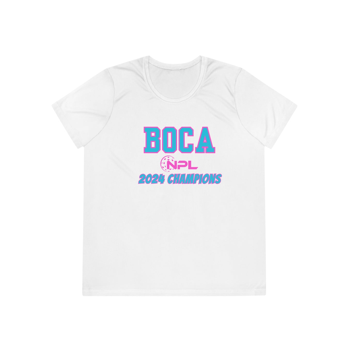 BOCA NPL ‘24 Champions - SPF 40 Ladies Performance T- player’s names on back