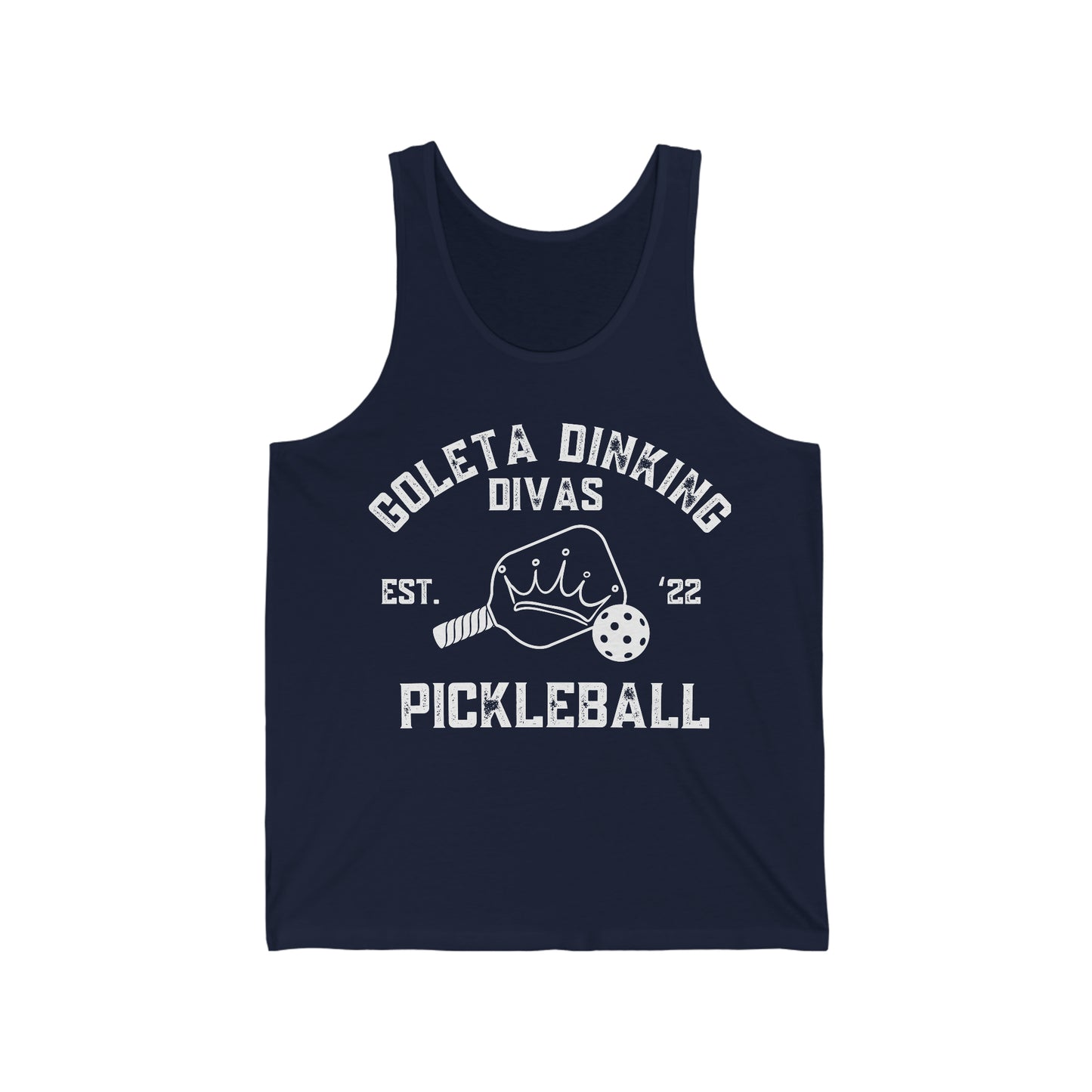 Goleta Dinking Divas can customize back -Unisex Jersey Tank