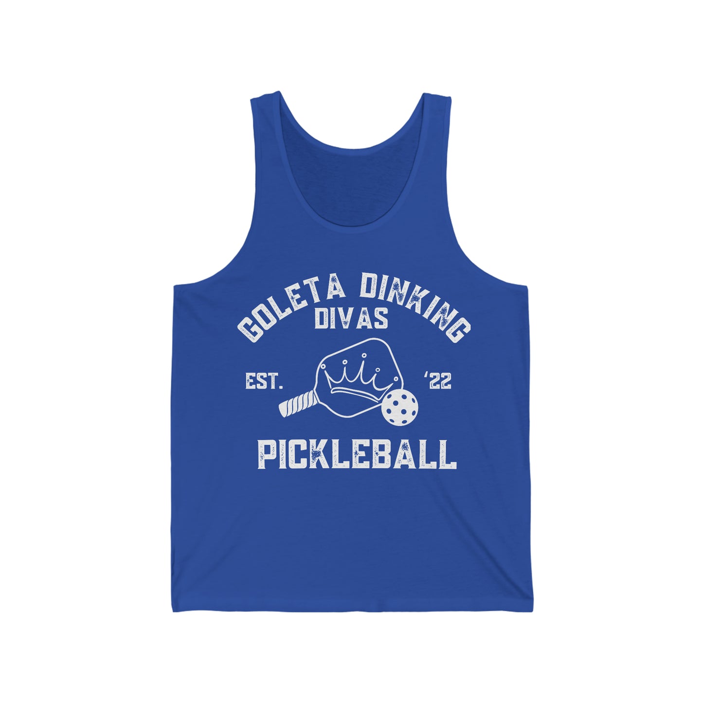 Goleta Dinking Divas can customize back -Unisex Jersey Tank