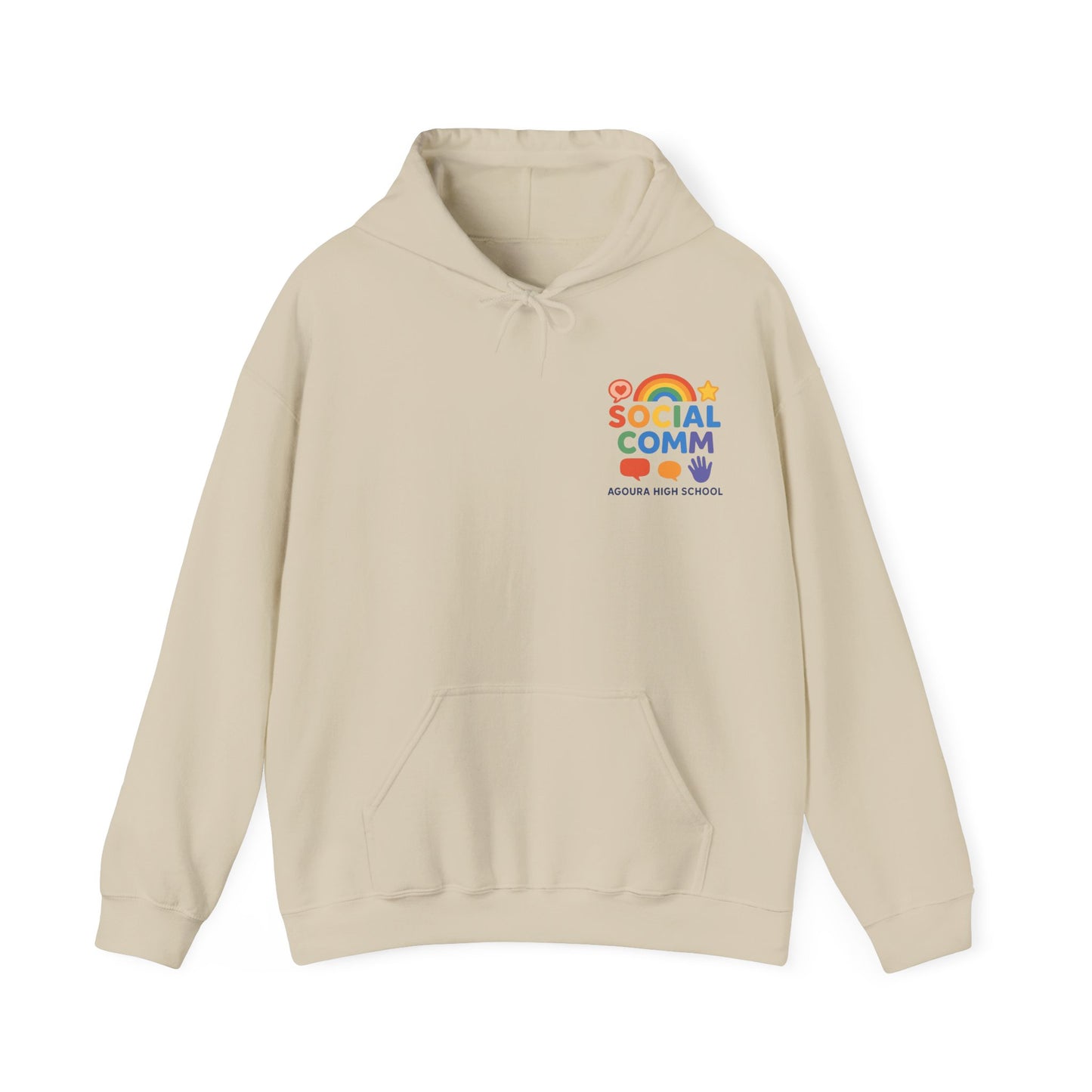 SOCIAL COMM Unisex Hoodies 50/50 blend Gilden 2 sided print
