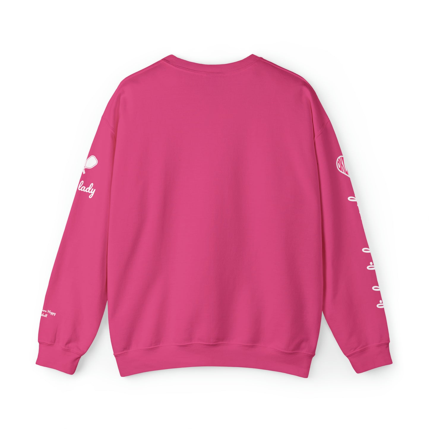 Pink Ladies OKC Pickleball Crew - Hot Pink Unisex Crewneck Sweatshirt (customize name on sleeve)