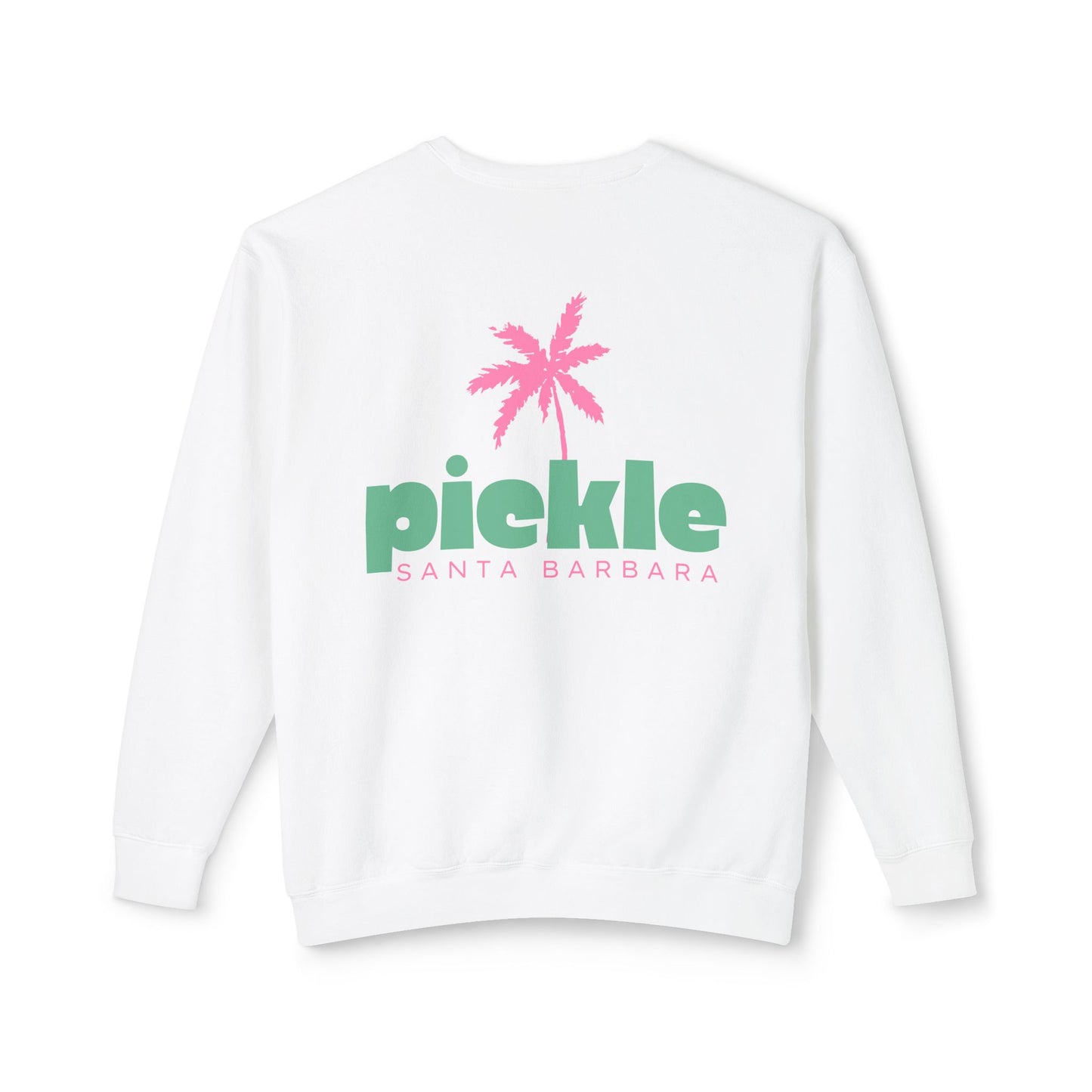 PICKLE Palm Tree (Pink Green)- Santa Barbara (or your city) Lightweight Crew - Garment Dyed