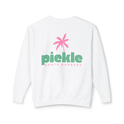 PICKLE Palm Tree (Pink Green)- Santa Barbara (or your city) Lightweight Crew - Garment Dyed