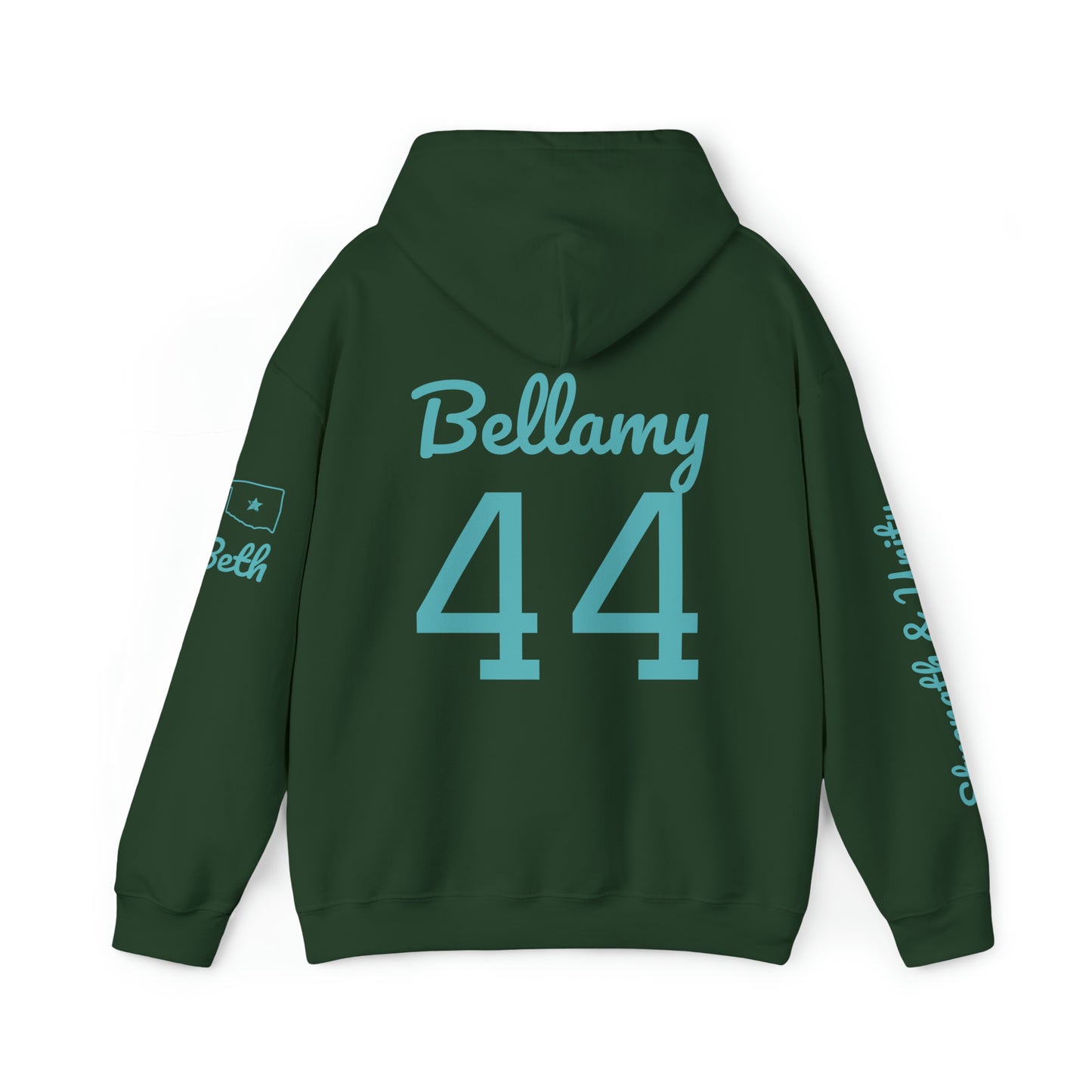 OKC Punishers Hoodie w/ Stars Turquoise Letters - add name sleeve or back