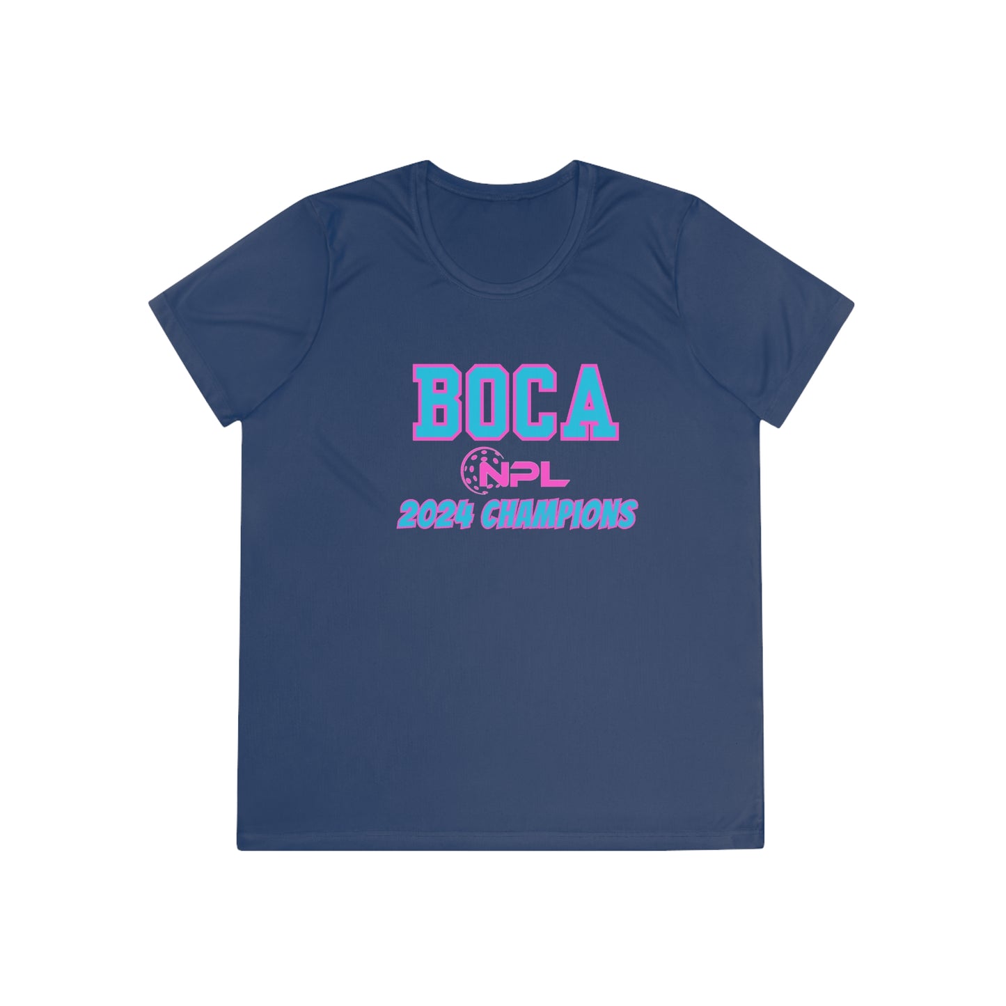 BOCA NPL ‘24 Champions - SPF 40 Ladies Performance T- player’s names on back