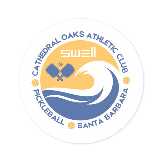 Cathedral Oaks SWELL - Pickleball Round Stickers, Indoor\Outdoor