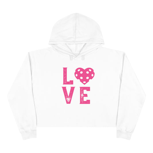 PINK Love 2 sided Distressed - Crop Hoodie