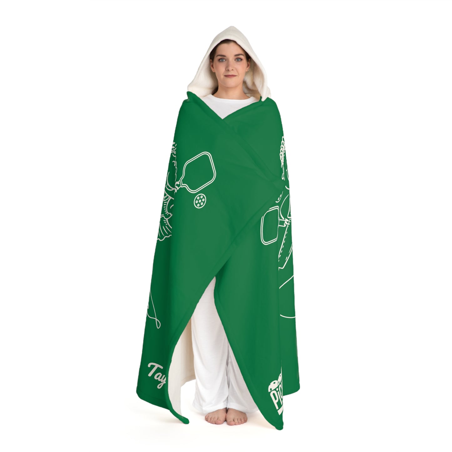 Picklemania Hooded Sherpa Fleece Blanket - customize name