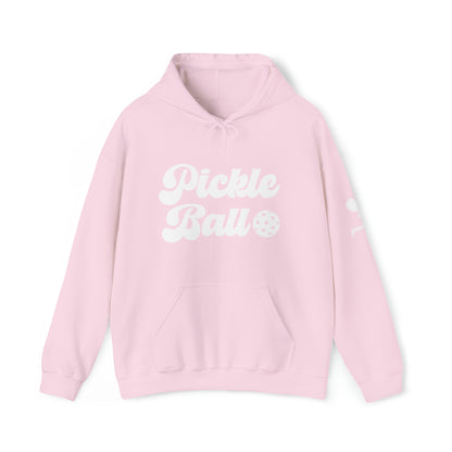 Retro Pickleball  Hoodie - customize sleeves & back, add in notes