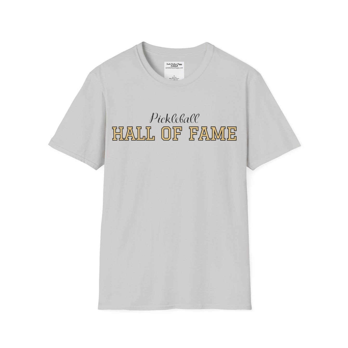 Pickleball Hall of Fame - Unisex Softstyle T-Shirt (customize with Hall of Fame name, or leave blank )