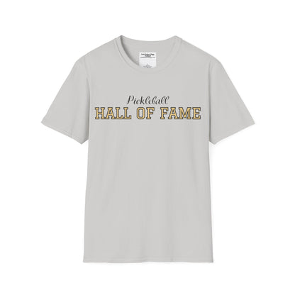 Pickleball Hall of Fame - Unisex Softstyle T-Shirt (customize with Hall of Fame name, or leave blank )