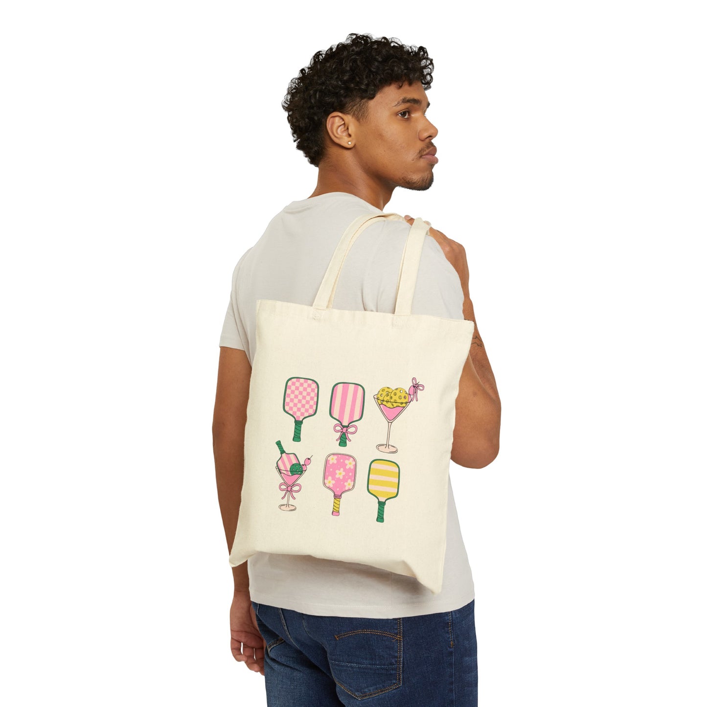 Pickleball & Martinis Cotton Canvas Tote Bag