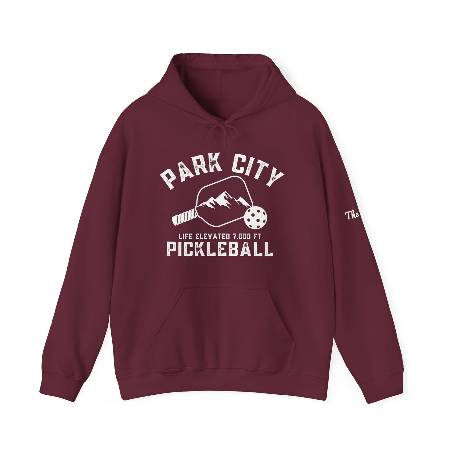 Park City Utah Pickleball Unisex Hoodie (colors) - can customize sleeves and back as shown