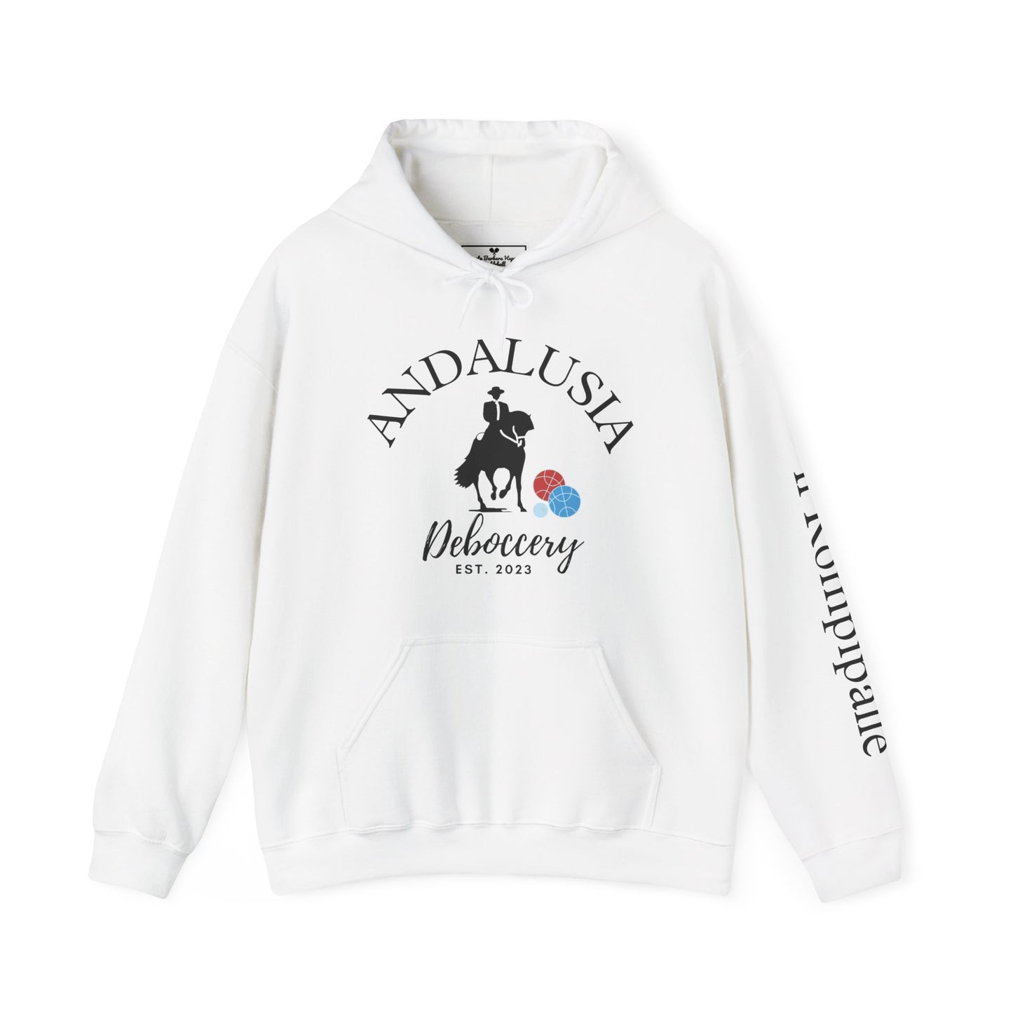 Copy of  Dawn’s husband - Custom Andalusia Unisex 50% cotton/50 poly Hoodie - customize sleeve included