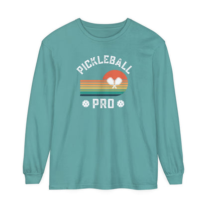 Pickleball Pro - Ruby - Unisex Garment-dyed Long Sleeve T-Shirt