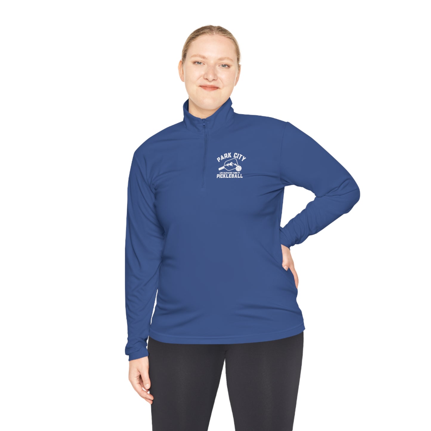 Park City Utah Picklball - Unisex Moisture Wicking, SPF 40, Quarter Zip