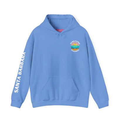 Dawn Patrol Hoodie (same logo front & back) - Santa Barbara sleeve