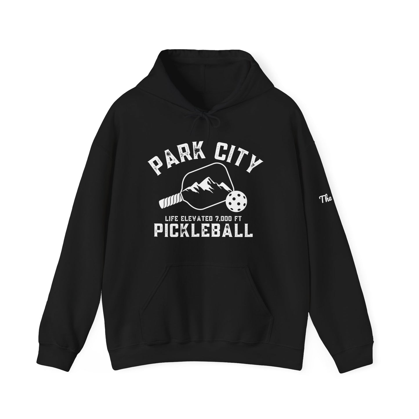 Park City Utah Pickleball Unisex Hoodie (colors) - can customize sleeves and back as shown