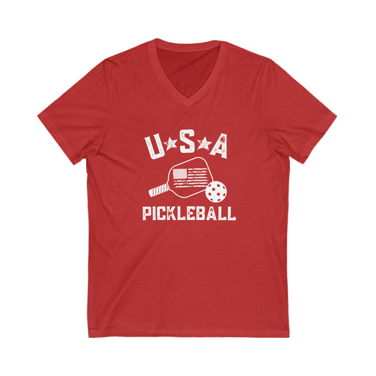 USA Pickleball - Unisex Short Sleeve V-Neck Tee