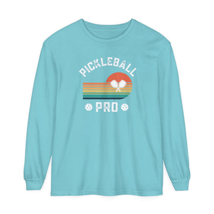 Pickleball Pro - Ruby - Unisex Garment-dyed Long Sleeve T-Shirt